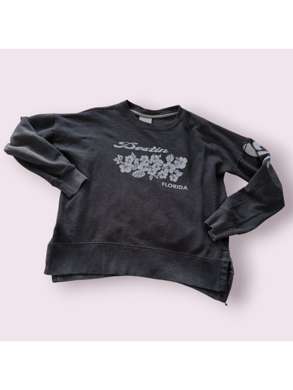 Destin Florida Graphic Crewneck Sweatshirt Women’s Small Gray Beach Pullover